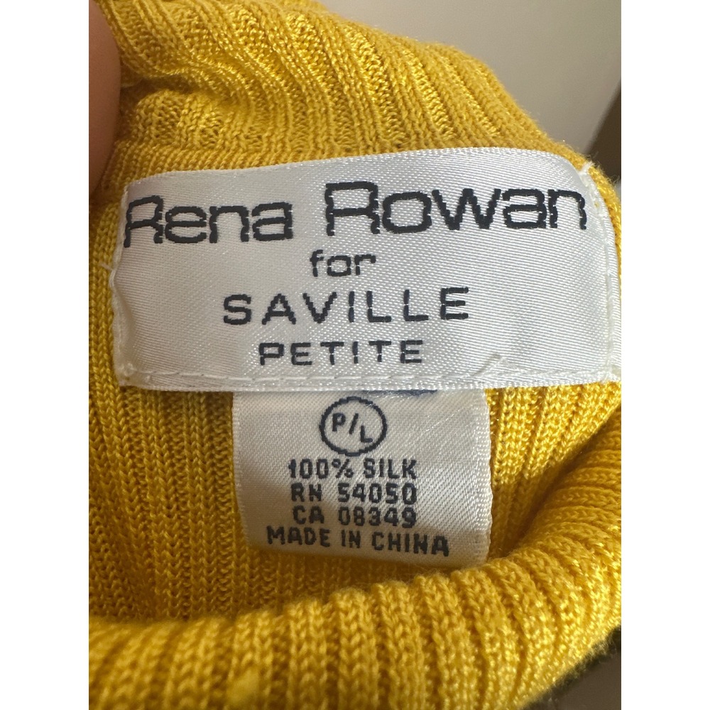 Rena Rowan NWT 100% Silk Top Size L Petite Cowl Neck Long Sleeve Casual Work - Picture 5 of 6